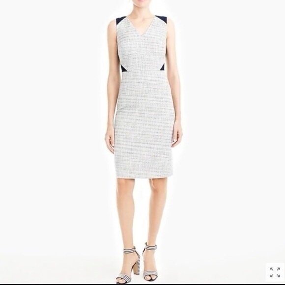 J. Crew Dresses & Skirts - J Crew Sleeveless Twead Eyelet Sheath Office Dress Sz 10 Lined Rn77388